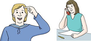 Verstehen, Telefonierende Frau